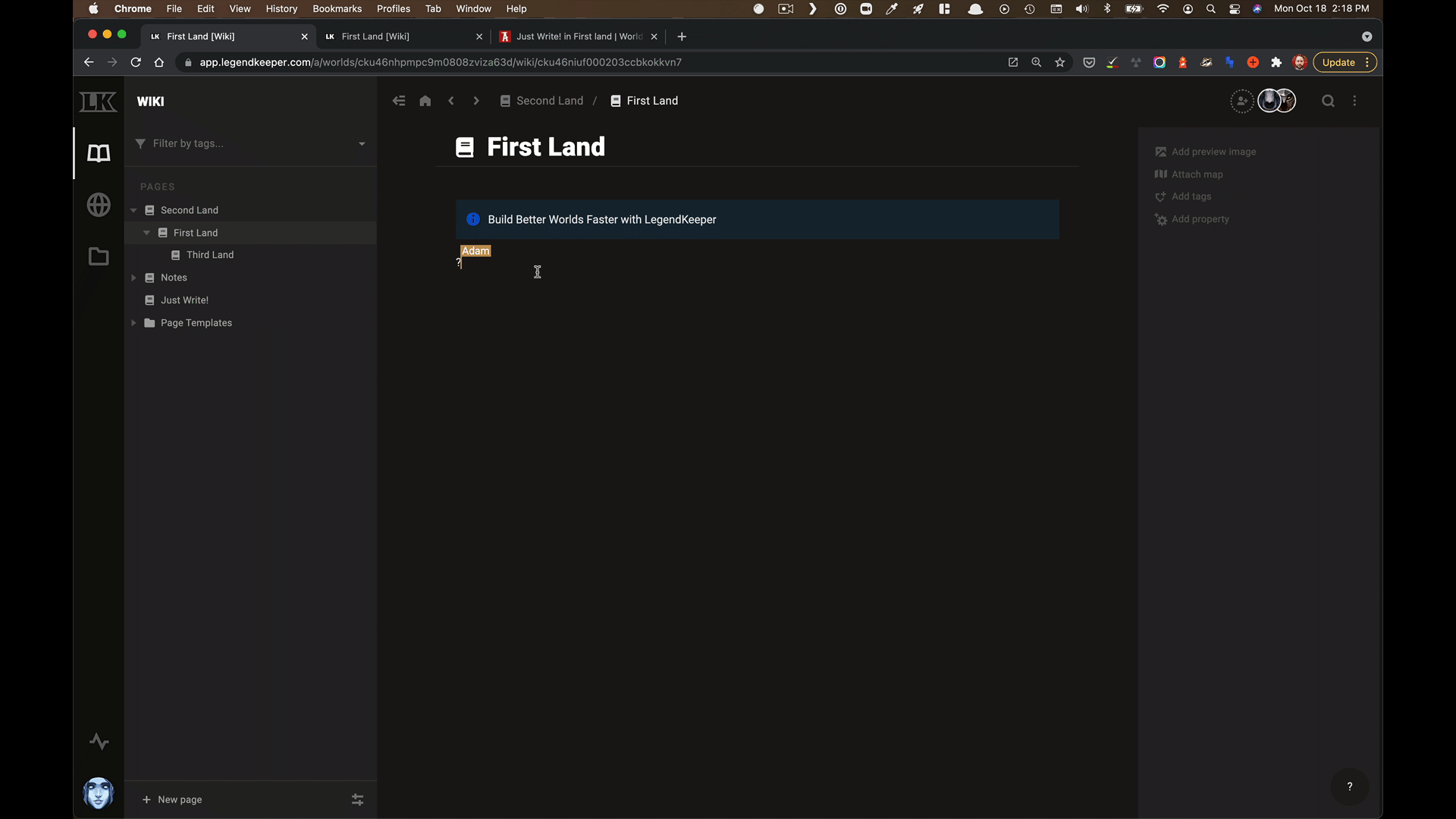 Demonstration of collaborative, multi-cursor editing in LegendKeeper