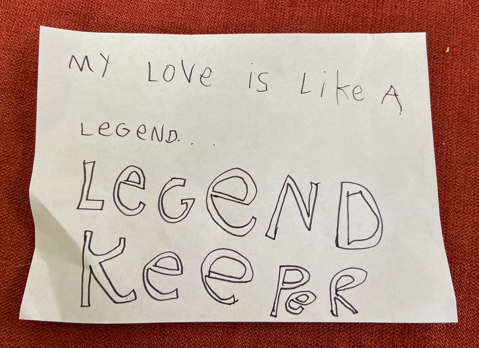 My love is like a legend. LegendKeeper.