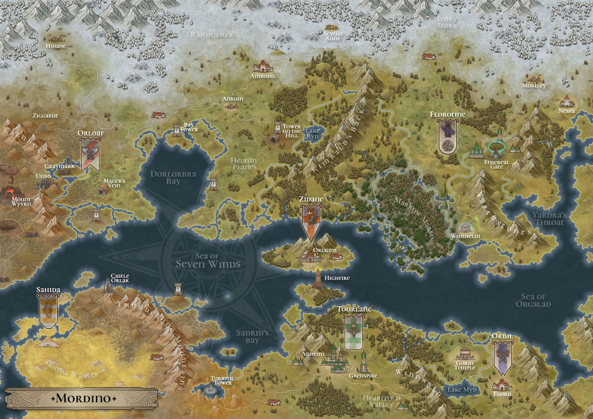 Screenshot of a regional map from Inkarnate.